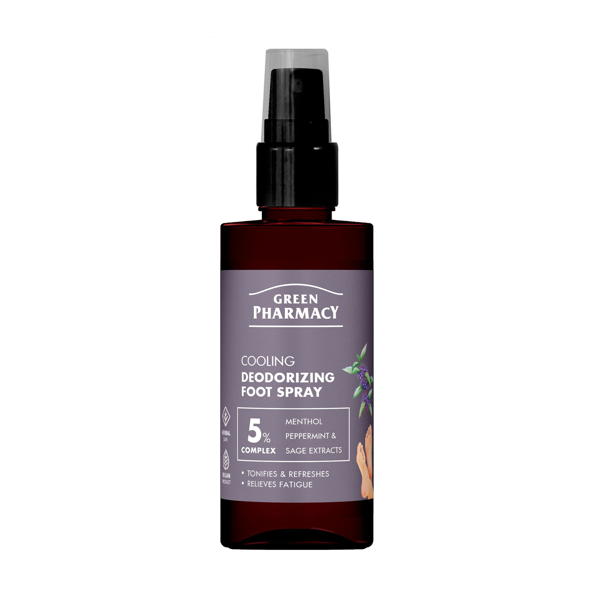 Дезодорувальний спрей для ніг Green Pharmacy Cooling Deodorizing Foot Spray, 150 мл